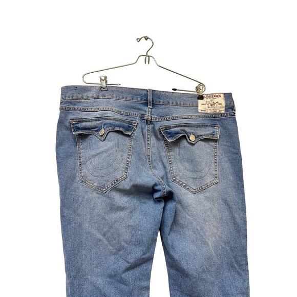 Authentic True Religion Size 42 Ricky Relaxed Straight Light Wash Blue Jean y2k - Picture 7 of 16